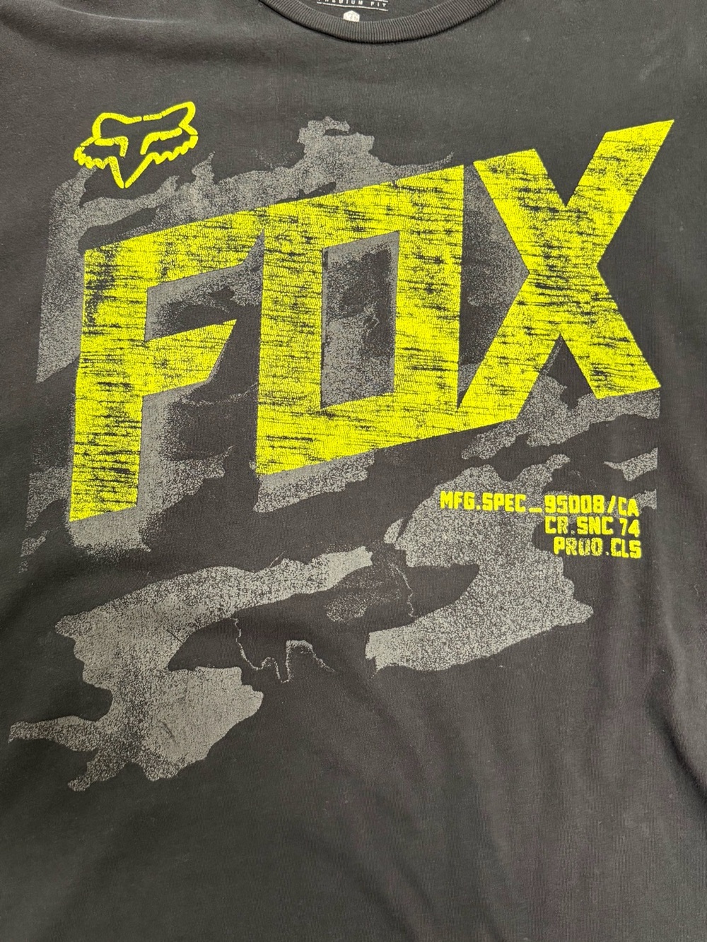 Fox Racing Motocross Graphic Tee Shirt Black Neon Yellow MFG SPEC Flaws - Picture 5 of 10